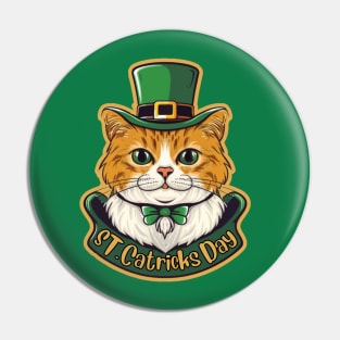 St Catricks Day Cat Pun Funny St Patricks Day Pin