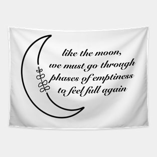 Moon drawing and quote Tapestry