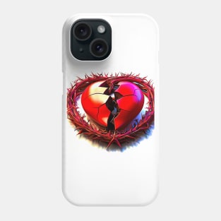 3D Look Artificial Intelligence Art Sacred Heart of Jesus Abstract Expressionism Phone Case