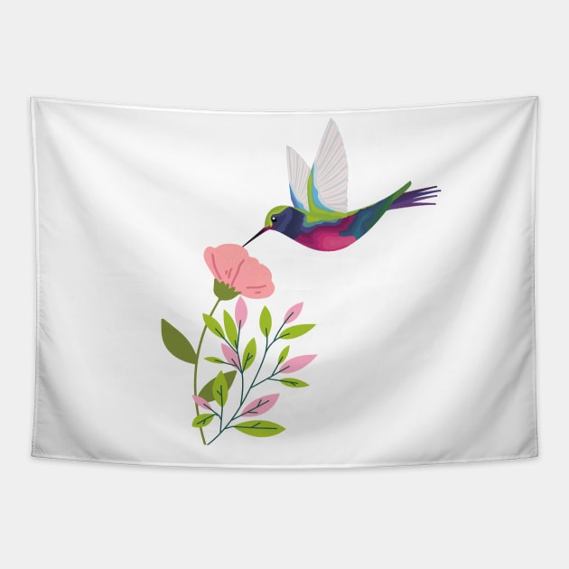 Beauty of Nature - Hummingbird Tapestry by RioDesign2020