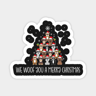 We Woof You a Merry Christmas / Snow Christmas Dog Lover Santa Hat Magnet