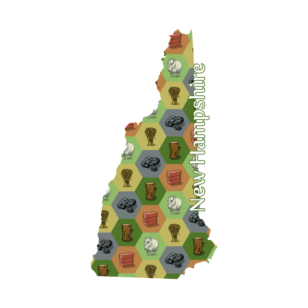 New Hampshire State Map Board Games by adamkenney