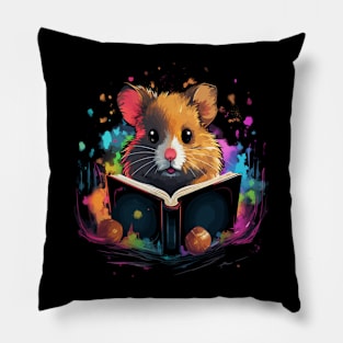 Hamster Reads Book Pillow