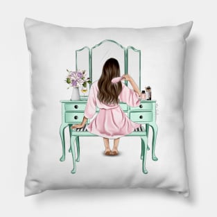 Vanity Table Brunette Pillow