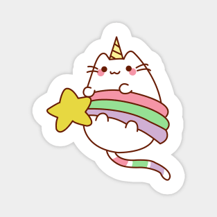 Caticorn Holding a Star Magnet