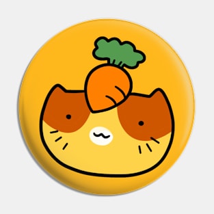 Carrot Tabby Cat Face Pin