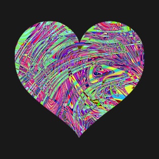 Glitter acid heart T-Shirt