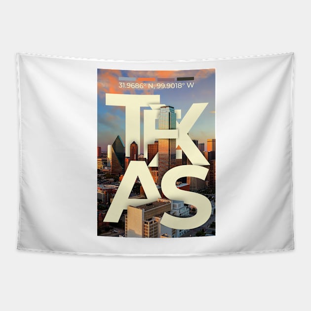 Texas Travel Poster Tapestry by mardavemardave