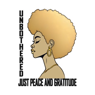 Unbothered Gold Afro Black Queen Anointing T-Shirt