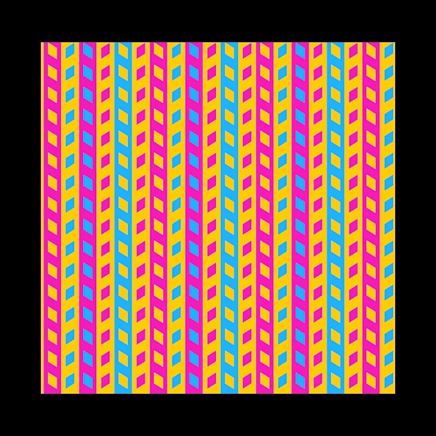 Pan Pride Stripes and Slanted Squares Pattern by VernenInk