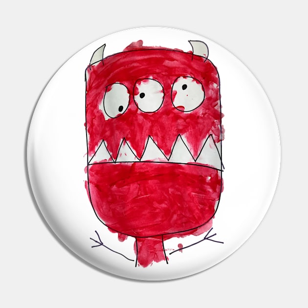 Red Monster Needs a Hug Pin by Fireworks Designs