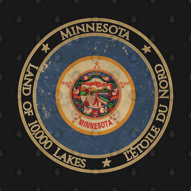 Vintage Minnesota USA United States of America American State Flag by DragonXX