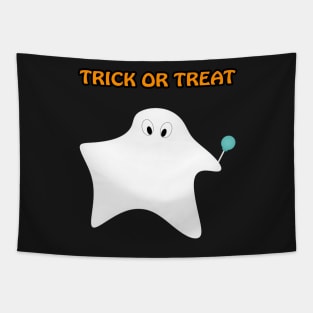 Trick or treat - Halloween, ghost, candy, lollipop. Tapestry