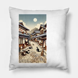 Cats in Classic Japan Pillow