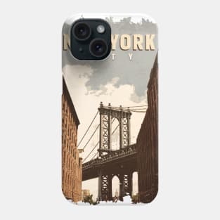 New York City / Vintage Retro art style poster Phone Case