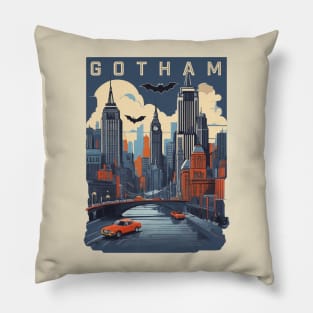 Retro Design Gotham Pillow