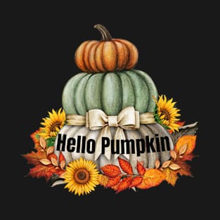 Happy Fall Hello Pumpkin Retro Fall Autumn Vibes T-Shirt