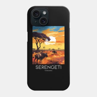 A Pop Art Travel Print of the Serengeti National Park - Tanzania Phone Case