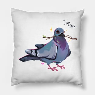 Pigeon and a stick Pillow