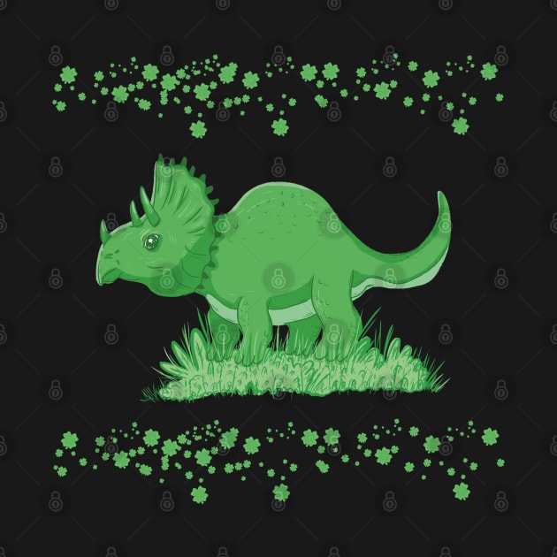 Shamrock dino st patricks day by Xatutik-Art