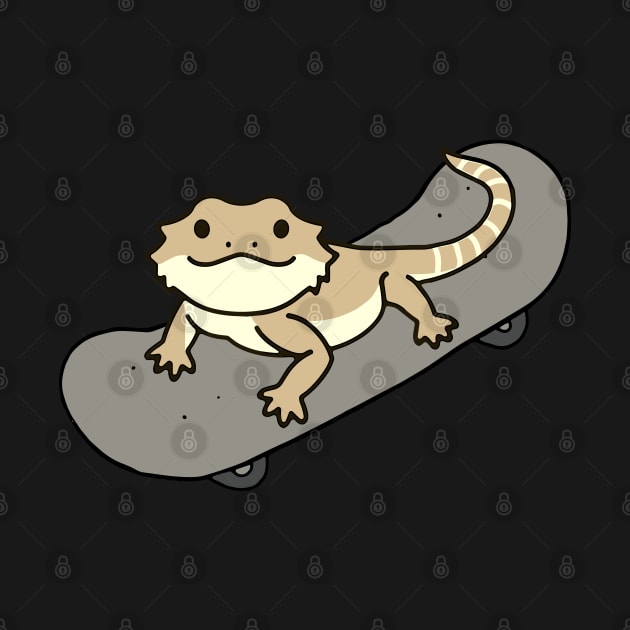 Funny Bearded Dragon On Skateboard Cute Pet Lizard Lover by Tee-Riss