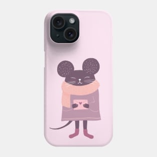 Cute purple girl mouse with love letter Phone Case