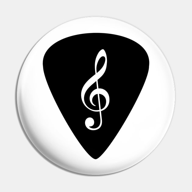 Guitar Plectrum Clef Finger Picking Funny Gift Pin by bigD