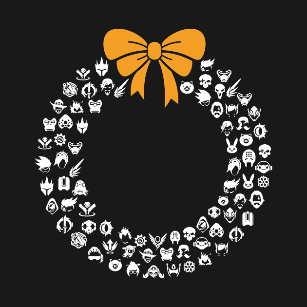 Overwatch Symbols Christmas Wreath Pattern by Rebus28