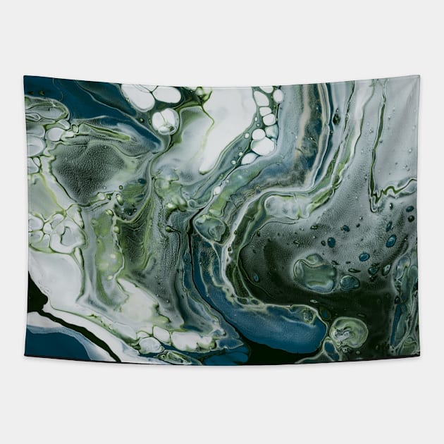 Green color flow Tapestry by Pacesyte