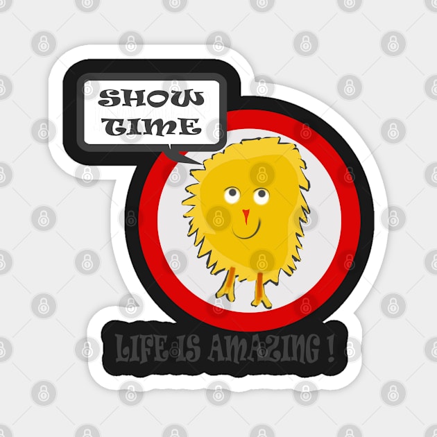 Show Time Yellow Amazing Life Dusty Rag Doll Magnet by PlanetMonkey