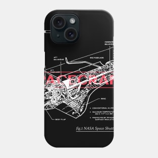 Retro Spacecraft Blueprint Phone Case