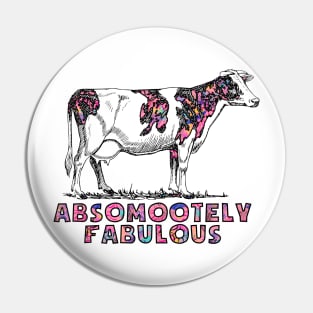 Absomootely fabulous cow floral pink Pin