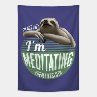 Meditating Sloth Joke Tapestry