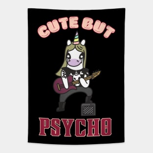 Kawaii Cute But Psycho Unicorn Tapestry