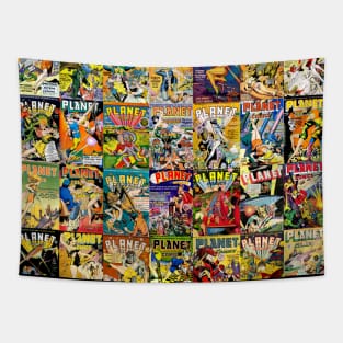 PLANET COMICS COLLAGE Tapestry