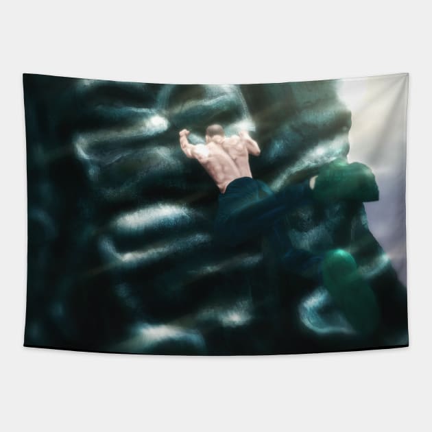 Free Climber Tapestry by Jarrodjvandenberg