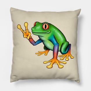 Peace Frog Pillow