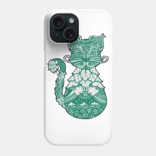 ornament decorative cat illustration Phone Case