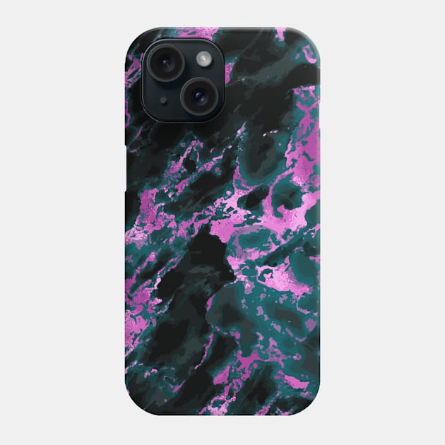 Marble Pattern Aesthetic Black Purple Blue Teal Phone Case by jodotodesign