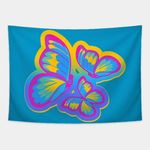 Pansexual Pride Butterflies Tapestry by VernenInk