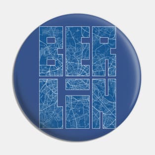 Berlin, Germany City Map Typography - Blueprint Pin