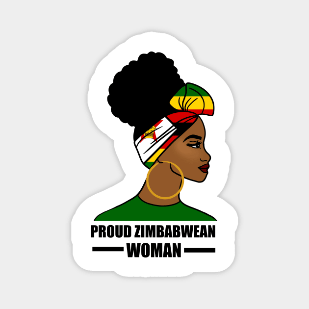 Proud Zimbabwean Woman, Zimbabwe Flag African Magnet by logiamerch