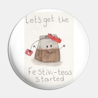 Let's get the festivi-teas started Christmas watercolour Pin