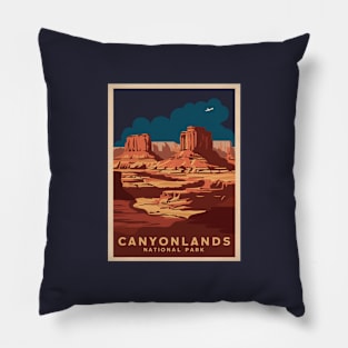 Canyonlands National Park Vintage Retro Poster Pillow