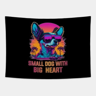 chihuahua dog lover small dog with big heart Tapestry