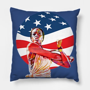 Warrior Athlete US Flag Pillow