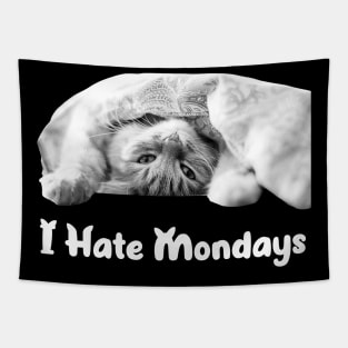 I Hate Mondays Cat Design Tapestry