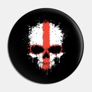 Chaotic English Flag Splatter Skull Pin