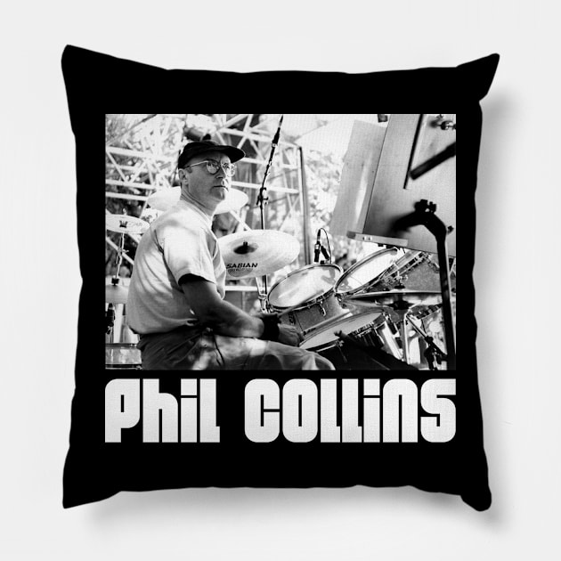 Phil Collins v2 Pillow by Christyn Evans