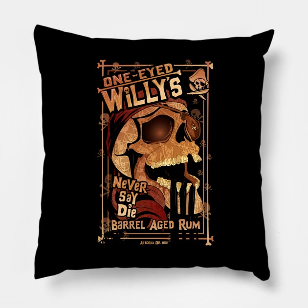 One Eyed Willy's Rum Pillow by CuddleswithCatsArt